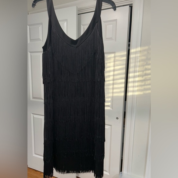 White House black market fringe black dress brand new with tags - Picture 2 of 4